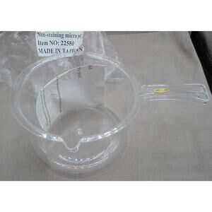 Non-Staining Microwave Pot #22580 Taiwan NOS 32oz Clear Plastic